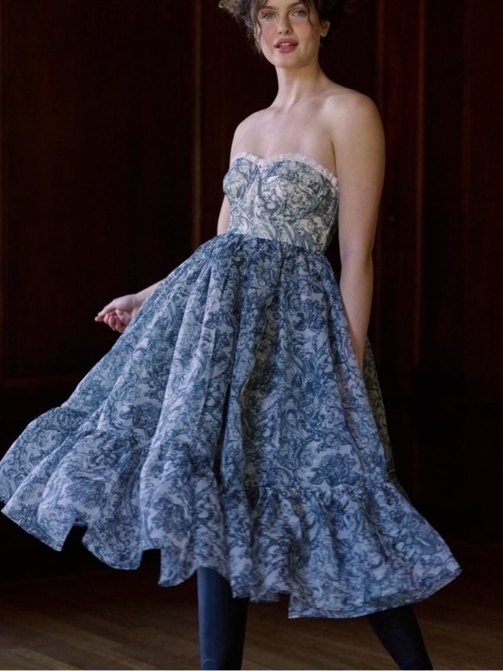 Selkie French Corset Dress in Grey Heritage - XXS